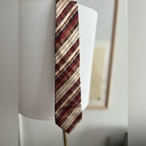 Kenzo Vintage Beige Brown 90’sY2K Made In Italy Preppy Striped Silk Tie
